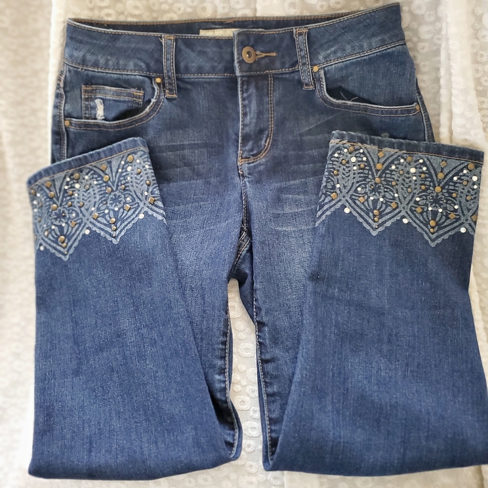 Embellished Crop Jeans